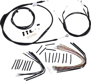 Extended Black Control Cable Kit For Dynas - 16" tall bars