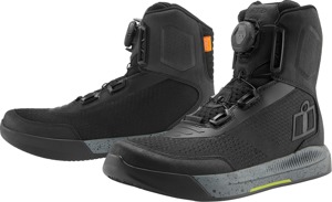 ICON Overlord Vented CE Boots - Black/Gray, Size 8.5 - Ventilated CE-certified riding boots