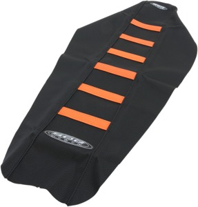 6-Rib Water Resistant Seat Cover Black/Orange - For 2019 KTM SX XC-F