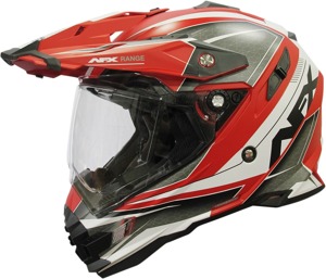 FX-41DS Range Full Face Dual-Sport Helmet Matte Red Medium