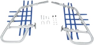 1-1/4" Alloy Nerf Bars w/ Blue Webbing - For 87-90 Suzuki LT500 QuadRacer