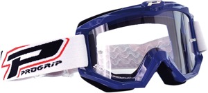 3201 Black / White / Blue Raceline Goggles - Clear Lens