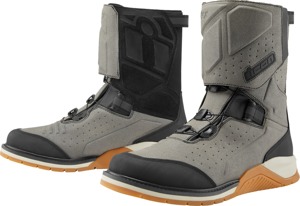 ICON Alcan Waterproof Boots - Gray, Size 12 - Waterproof riding boots for adventure touring.