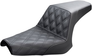 Step-Up Front Lattice Stitch 2-Up Seat - Black - For 13-19 Yamaha XVS950 Bolt