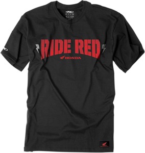 Men's Honda Ride Red Bolt Tee - Honda Ride Red Bolt Tee Blk Lg