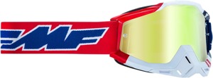 FMF PowerBomb US of A Goggles - Gold Mirror Lens - Includes spare clear lens