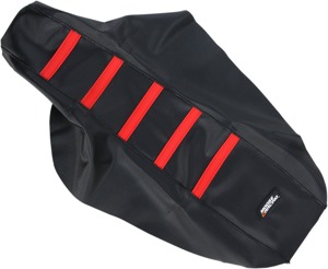 Black/Red Ribbed Seat Cover - For 96-07 Honda CR80R CR85R