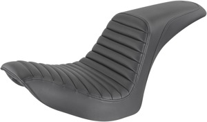 Profiler Tuck and Roll Leather 2-Up Seat Black Gel Low - For FLSTN FLSTC