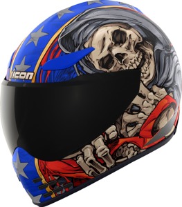 ICON Domain Revere Helmet - Medium, Blue/Red/White - Full-face helmet with FRP shell