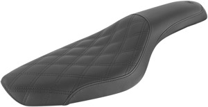 Profiler Lattice Stitched 2-Up Seat - Black - For 77-03 Harley XL