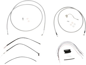 Extended Braided S.S. Control Cable Kit for Baggers - 15" tall bars (ABS)