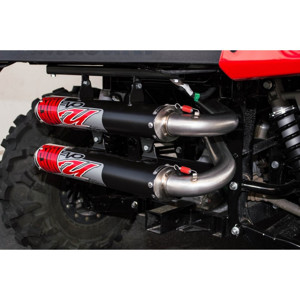 EVO U Dual Slip On Exhaust Mufflers - For 12-15 Kawasaki Teryx 4