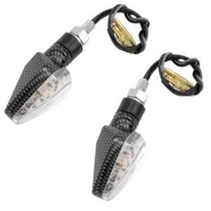 Motorcycle LED Turn Signals - Arrow Head - Carbon Look - Amber L.E.D.