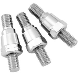 Motorcycle Mirror Adapters - 8mm Male, 10mm Male - Chrome - Two RH & One LH thread for Yamaha