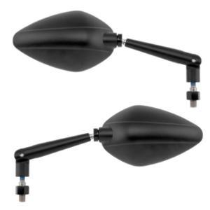 Candy Drop Standard Motorcycle Mirror - Black - w/ M10 mounting bolts