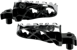 Black/Silver Hybrid Footpegs - For 03-08 Suzuki RM125 RM250