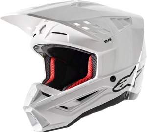 SM5 Full Face Offroad Helmet Gloss White Small