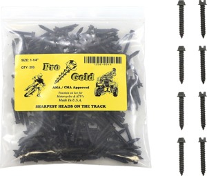 1-1/4" PRO Gold Screws, Coarse - 250 Pack - Motorcycle & ATV Ice Racing Studs