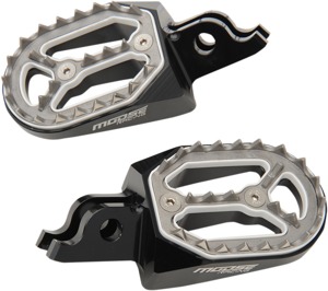 Qualifier Footpegs Black/Silver - For 02-19 Honda CR CRF