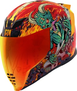 ICON Airflite Blegh MIPS Helmet Red/Green - Medium - Full-face helmet with MIPS and glow-in-the-dark design