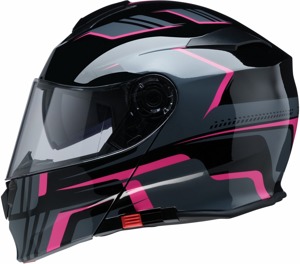 Z1R Solaris 2.0 Slater Modular Helmet 3XL Gray/Pink - Modular helmet with drop-down sun visor