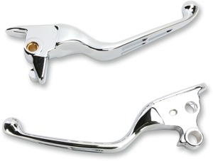 Slotted Aluminum Mechanical Brake/Clutch Lever Set Chrome - For 15-21 Softail