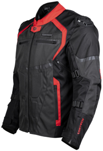 Hyper-Tec Armored Motorcycle Riding Jacket Red/Gunmetal Large