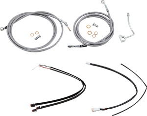 Extended Braided S.S. Control Cable Kit For 16" Gorila Bars - Fits 17-20 Road King & Road Glide Models