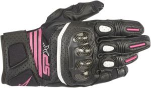 Women's SPX Air Carbon V2 Motorcycle Gloves Black/Fuchsia Medium