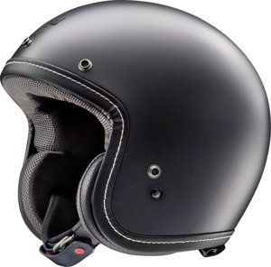 Arai Classic-V Helmet Black Frost Medium - Medium open-face helmet in Black Frost