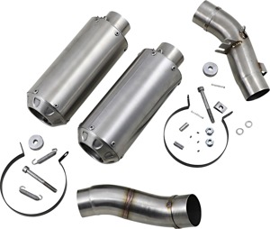 Dual Stainless Steel MGP Growler Slip On Exhaust - For 12-18 Ninja 1000 & Z1000