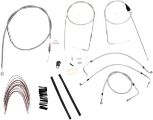 Extended Braided S.S. Control Cable Kit, 2007 Baggers - 14" tall bars (w/CRUISE)