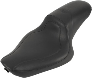 Fastback Smooth Vinyl 2-Up Seat - Black - For 04-20 Harley XL XR