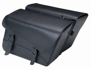 Willie & Max Large Universal Black Jack Compact Slant Motorcycle Saddlebag Set