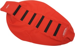 6-Rib Water Resistant Seat Cover Red/Black - For Honda CRF250R CRF450R