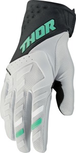 Thor Women's Spectrum Gloves Mint/Gray/Black - L - Mid-length cuff MX gloves for women