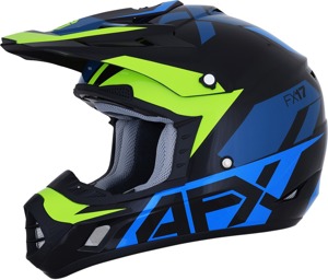 FX-17 Aced Full Face Offroad Helmet Blue/Green/Black Small