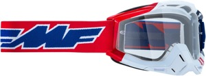 FMF PowerBomb US of A Goggles Clear Lens - Clear lens goggles with USA graphic