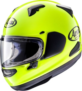 Arai Quantum-X Solid Helmet Fluorescent Yellow M - Full face helmet with VAS shield system