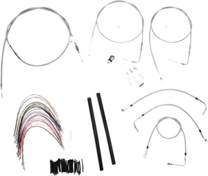 Extended Braided S.S. Control Cable Kit for Baggers - 16" tall bars