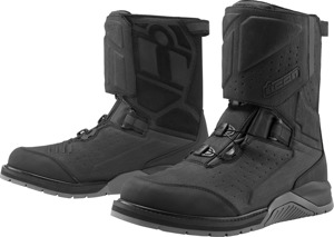 ICON Alcan Waterproof Boots Black Men's Size 8.5 - Waterproof adventure touring boots