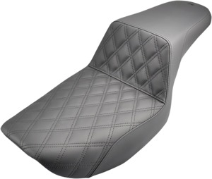 Step-Up Lattice Stitched 2-Up Seat - Black - For 82-94 Harley FXR