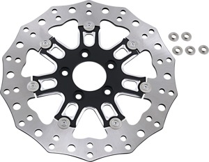 7-Valve Contour Floating Front Brake Rotor 300mm - Black - For Harley