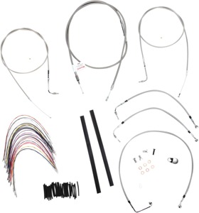 Extended Braided S.S. Control Cable Kit for Baggers - 16" tall bars