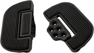 Ribbed Adjustable Driver/Passenger Floorboards - Black - For Harley