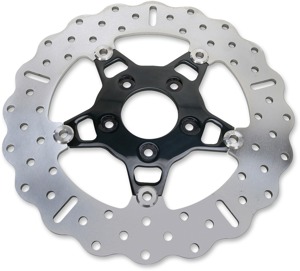 5 Button Contour Floating Brake Rotor - Black Chrome Center