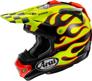 Arai VX-Pro4 Flame Helmet Black/Red/Yellow - Large - VX-Pro4 Flame MX helmet, Large