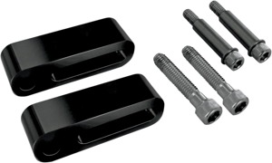 Passenger Floorboard 1" Extensions - Black - For 10-20 Harley FLH FLT