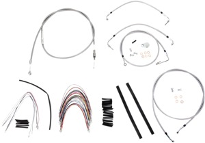 Extended Braided S.S. Control Cable Kit for Baggers - 16" tall bars (ABS)