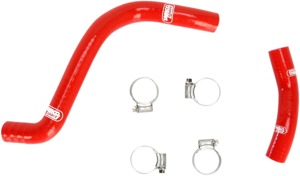 Red Race Radiator Hose Kit w/Clamps - For 97-99 Honda CR250R